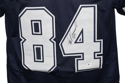 Jay Novacek Signed Dallas Cowboys Custom Blue Football Jersey Beckett BAS