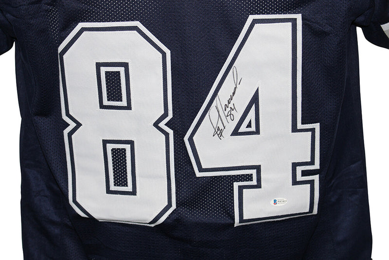 Jay Novacek Signed Dallas Cowboys Custom Blue Football Jersey Beckett BAS