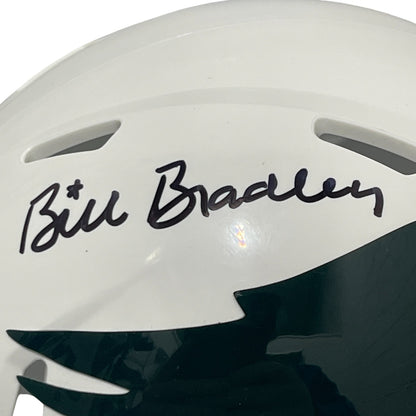 Bill Bradley Signed Philadelphia Eagles Throwback Mini Helmet Beckett COA