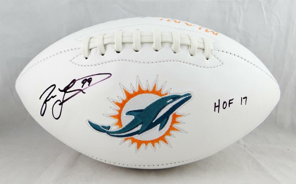 Jason Taylor Autographed Miami Dolphins Logo Football with HOF Inscription