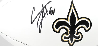 Cam Jordan Autographed New Orleans Saints Logo Football