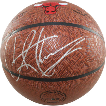 Dennis Rodman Signed Chicago Bulls Wilson Logo Basketball (Beckett)
