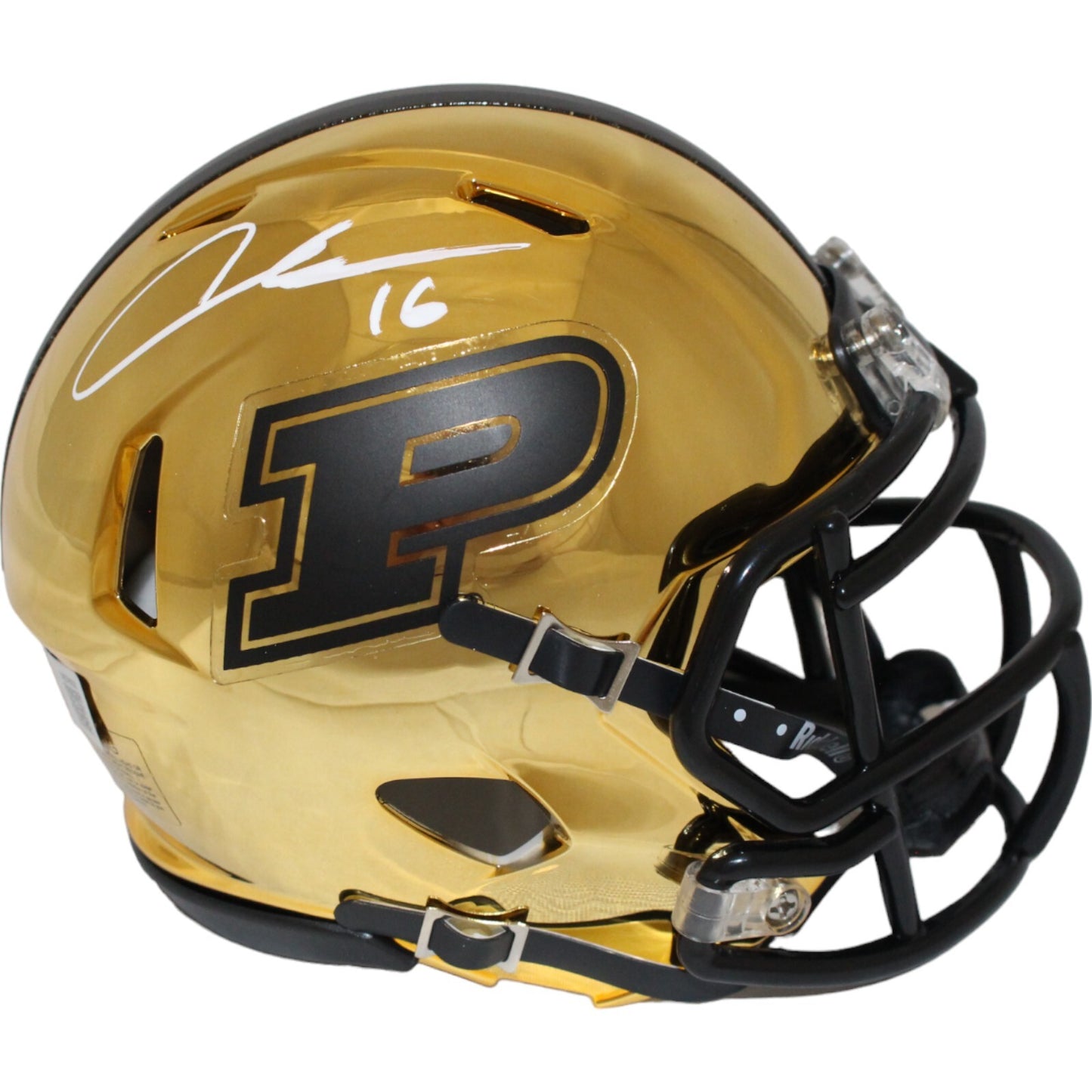 Aidan O'Connell Signed Purdue Boilermakers Gold Chrome Mini Helmet Beckett
