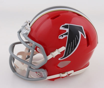 Eric Metcalf Autographed Atlanta Falcons Throwback Mini Helmet