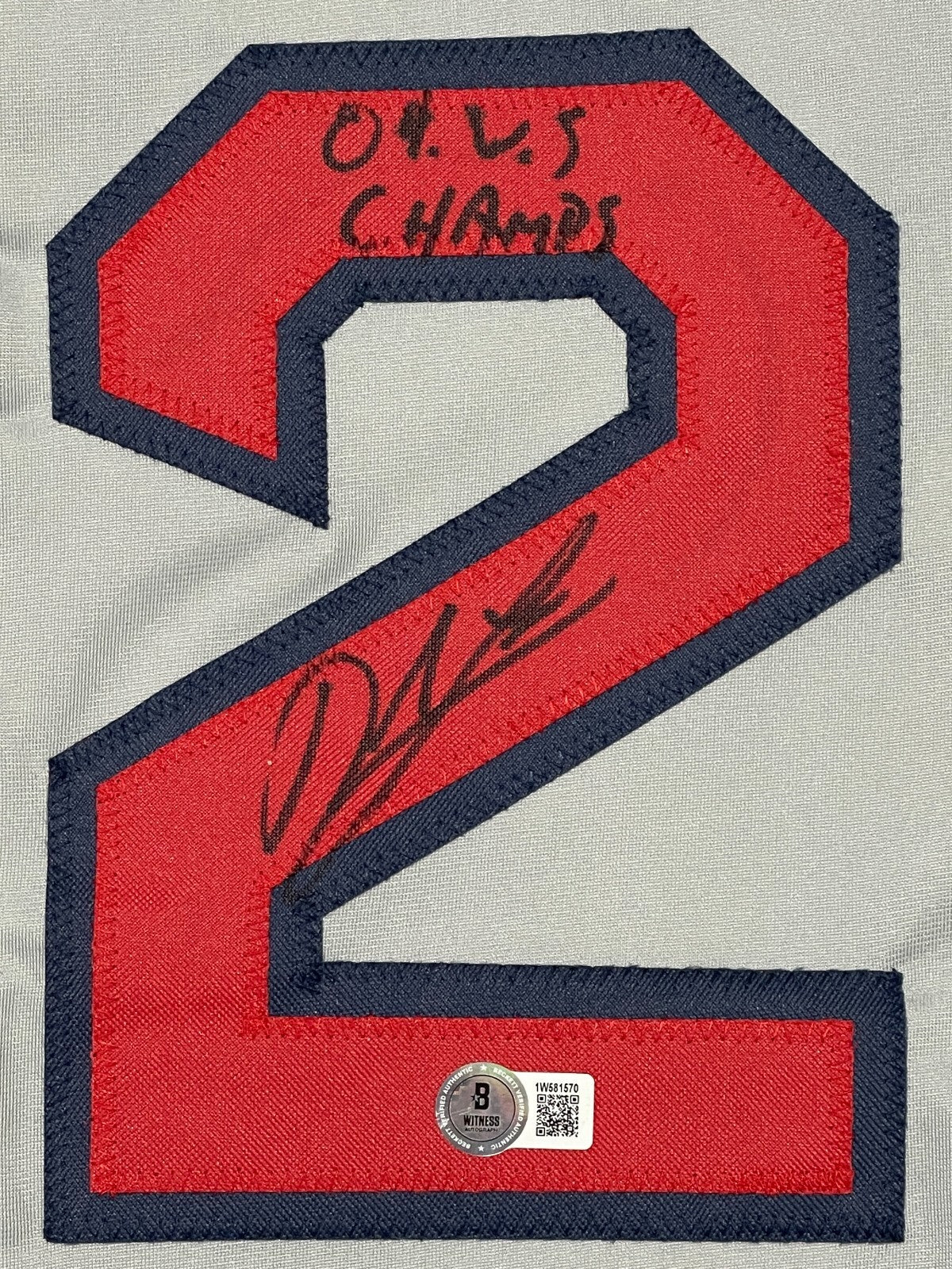 Derek Lowe Boston Red Sox Signed Custom Jersey (04 WS Champs) Beckett