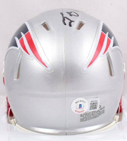 Tedy Bruschi Signed New England Patriots Black Speed Mini Helmet