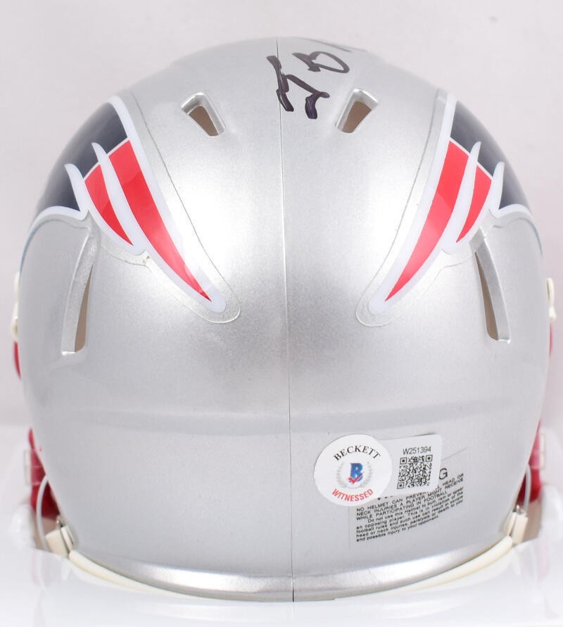 Tedy Bruschi Signed New England Patriots Black Speed Mini Helmet
