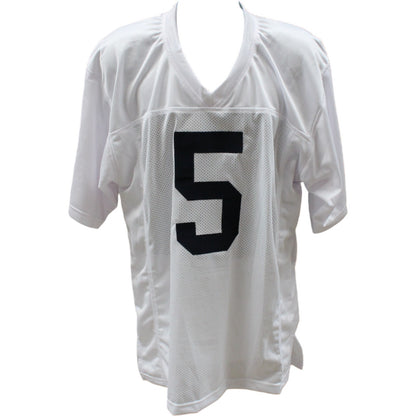Jahan Dotson Autographed White College Style Jersey (BAS COA)