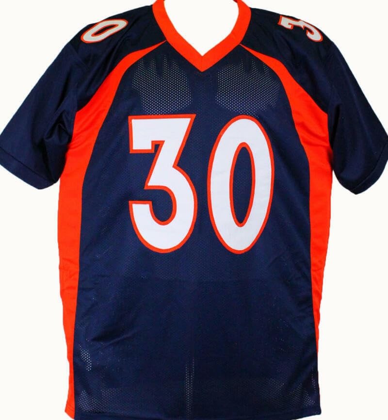 Phillip Lindsay Autographed Denver Broncos Style Custom Blue Jersey