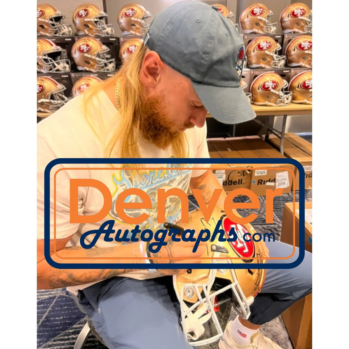 Brock Purdy & George Kittle Signed San Francisco 49ers Speedflex Helmet