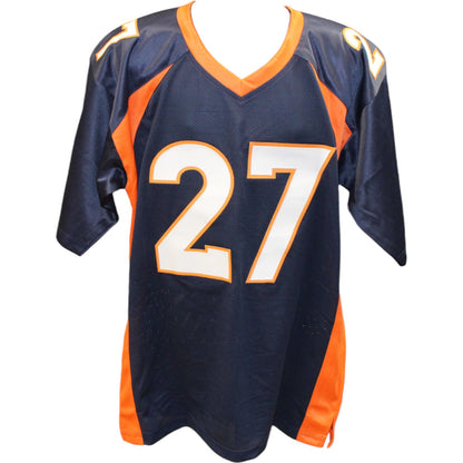 Steve Atwater Autographed Blue Pro Style Jersey (HOF Inscription)
