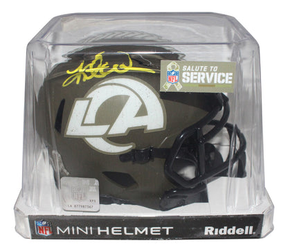 Kurt Warner Signed St. Louis Rams Salute to Service Mini Helmet