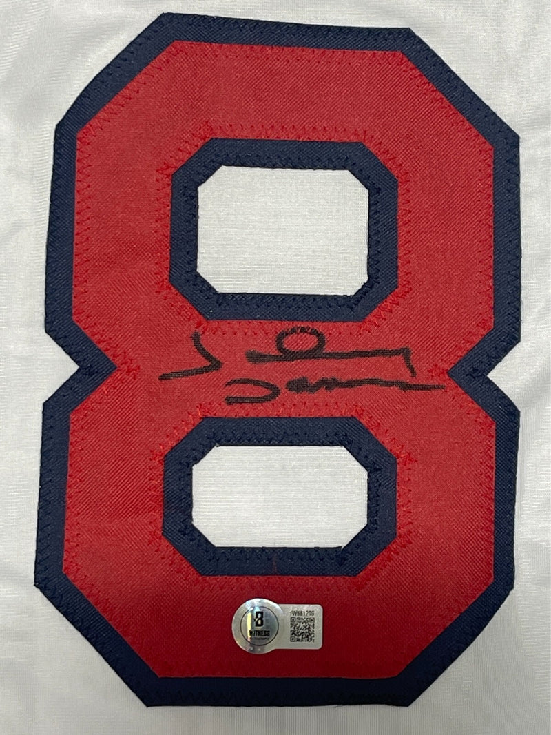 Johnny Damon Signed Boston Red Sox Custom Jersey (Beckett Witness)