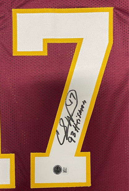 Charlie Ward Signed Florida State Custom Jersey (93 Heisman) BAS COA
