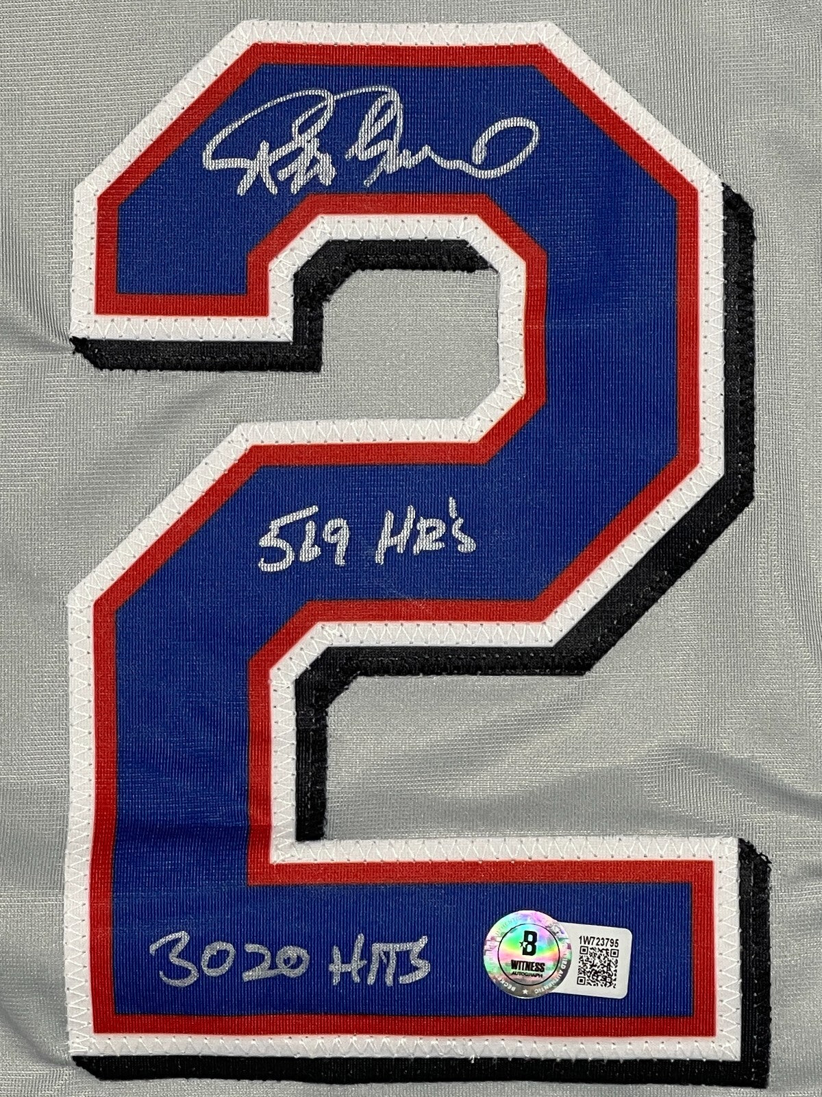 Rafael Palmeiro Signed Texas Rangers Custom Jersey (569 & 3020)