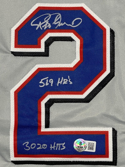 Rafael Palmeiro Signed Texas Rangers Custom Jersey (569 & 3020)