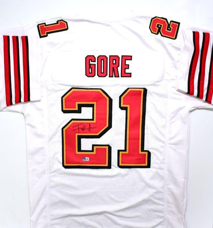 Frank Gore Autographed White Custom Jersey