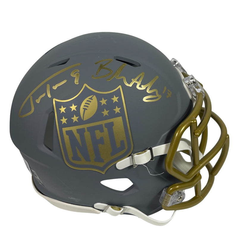 Justin Tucker & Brandon Aubrey Signed NFL Shield Slate Speed Mini Helmet
