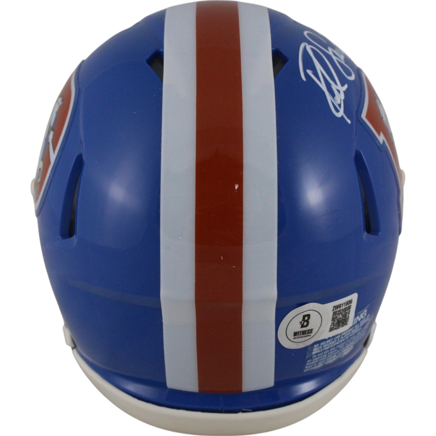 Rod Smith Autographed Denver Broncos Throwback Mini Helmet (BAS Witnessed)