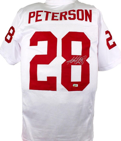 Adrian Peterson Autographed White Custom College Jersey
