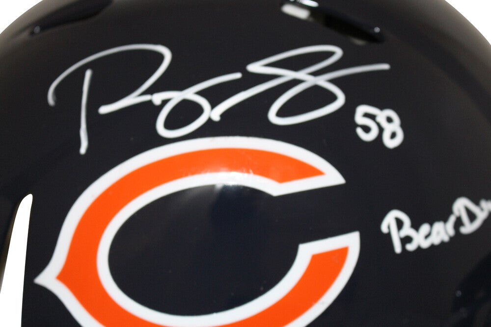 Roquan Smith Signed Chicago Bears Authentic Speed Helmet (Bear Down)