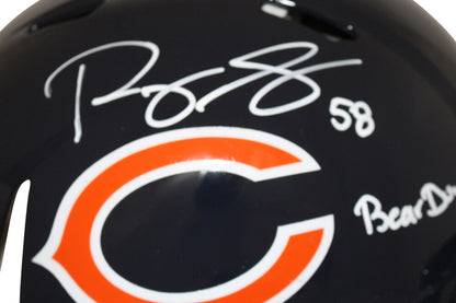 Roquan Smith Signed Chicago Bears Authentic Speed Helmet (Bear Down)