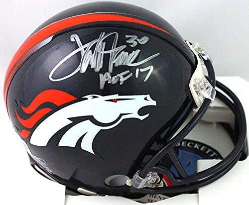 Terrell Davis Signed Denver Broncos Mini Helmet with HOF Inscription