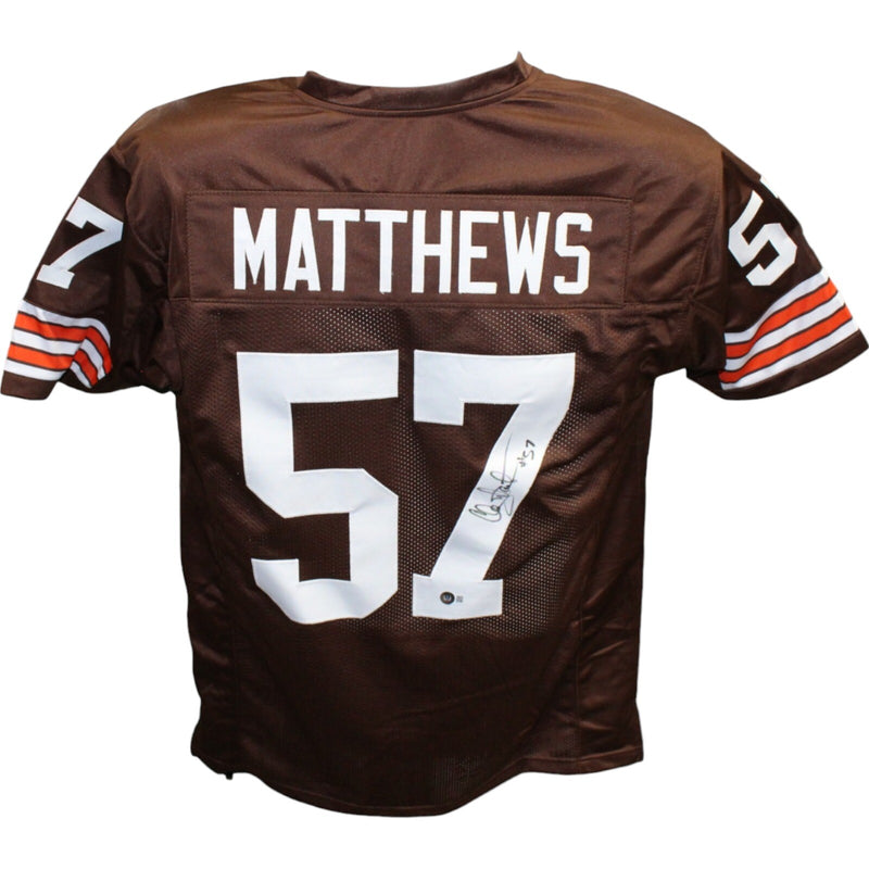 Clay Matthews Sr. Autographed Cleveland Browns Pro Style Jersey