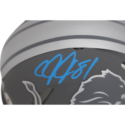 Calvin Johnson Detroit Lions Autographed Slate Mini Helmet Beckett BAS