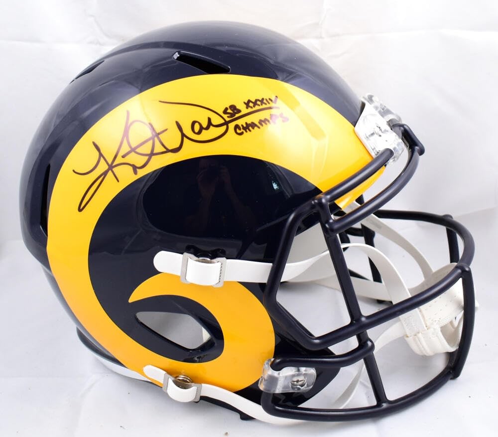 Kurt Warner Full Size Helmet St. Louis Rams Signed SB Champs Black