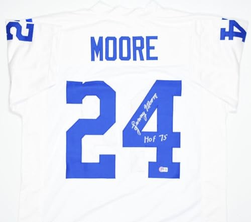 Lenny Moore Autographed Indianapolis Colts Custom White Jersey