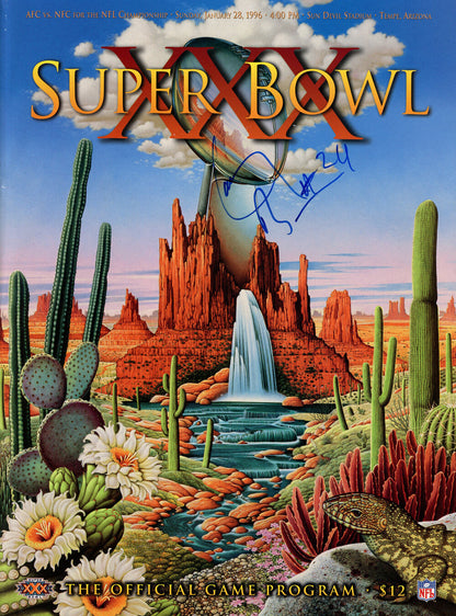 Larry Brown Signed Super Bowl XXX Official Program (Beckett COA)