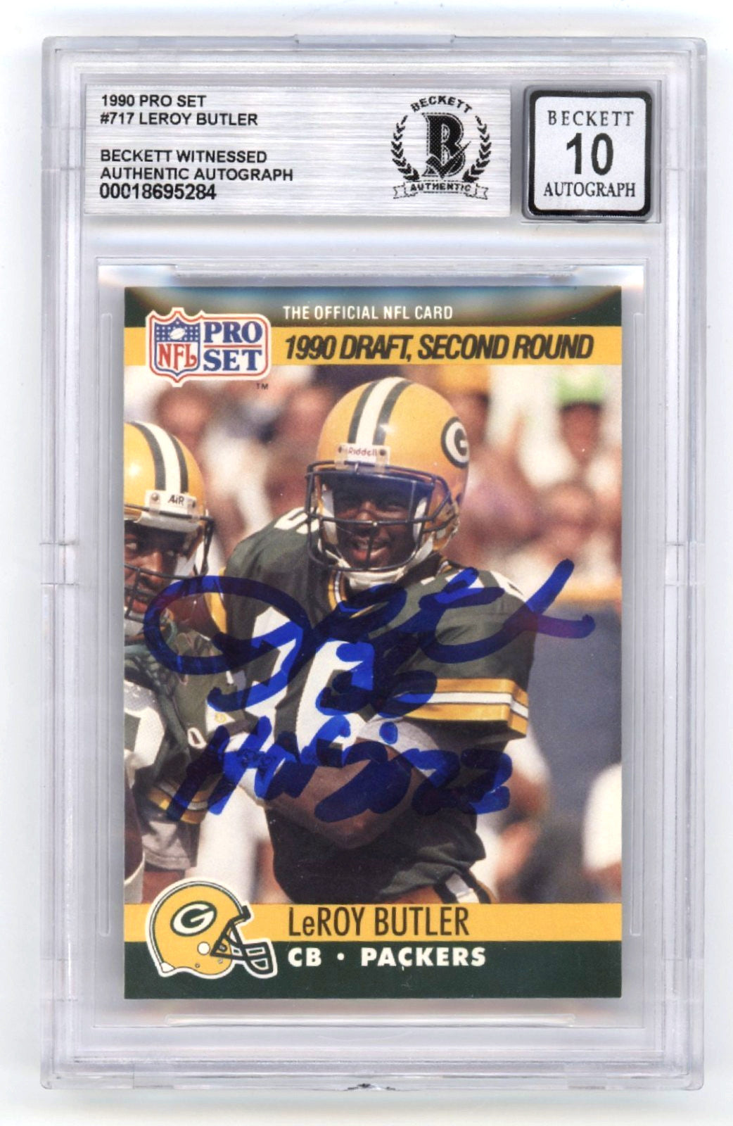 LeRoy Butler Signed 1990 Pro Set Rookie Card (HOF 22) - BGS 10 Auto