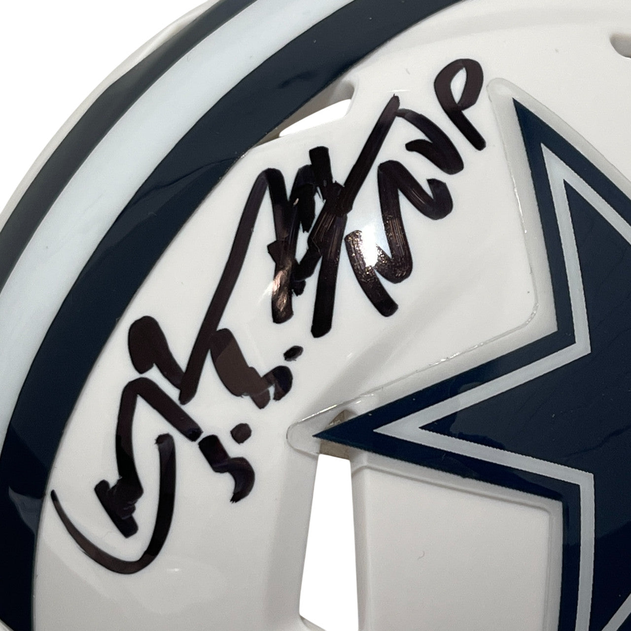 Larry Brown Dallas Cowboys Signed Alternate Mini Helmet (SB XXX MVP)