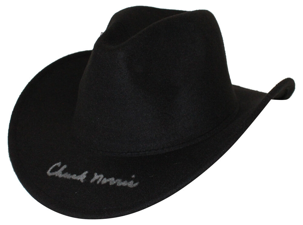 Chuck Norris Autographed Texas Ranger Black Wool Cowboy Hat (JSA)