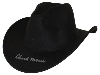 Chuck Norris Autographed Texas Ranger Black Wool Cowboy Hat (JSA)