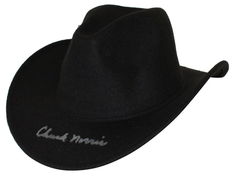 Chuck Norris Autographed Texas Ranger Black Wool Cowboy Hat (JSA)