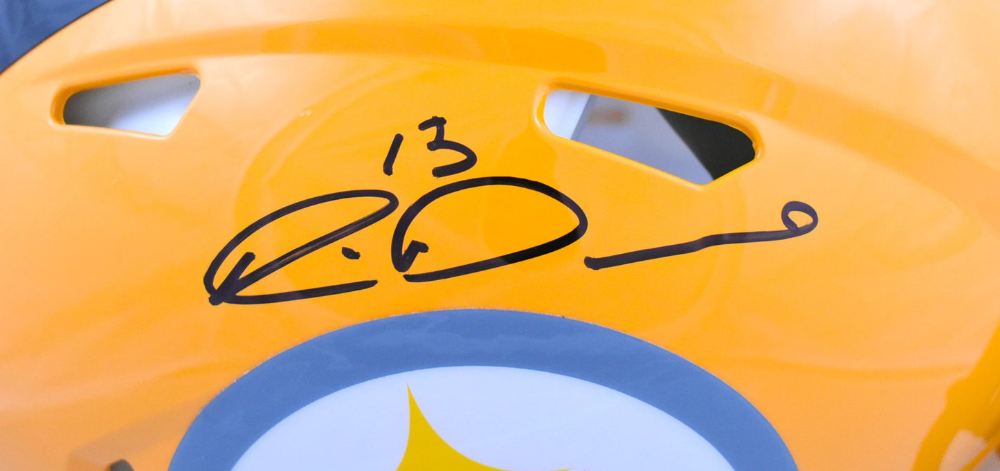 Rico Dowdle Signed Pittsburgh Steelers Gold Speed Authentic Helmet