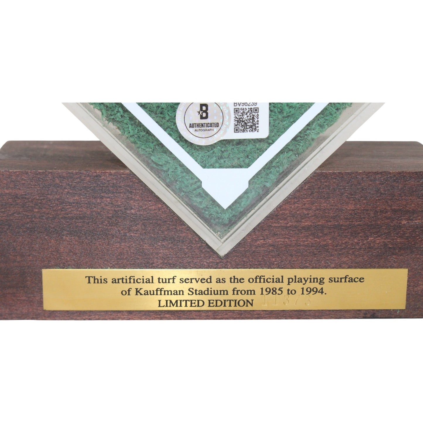 Bret Saberhagen Signed Kansas City Royals Kauffman Stadium Turf Display
