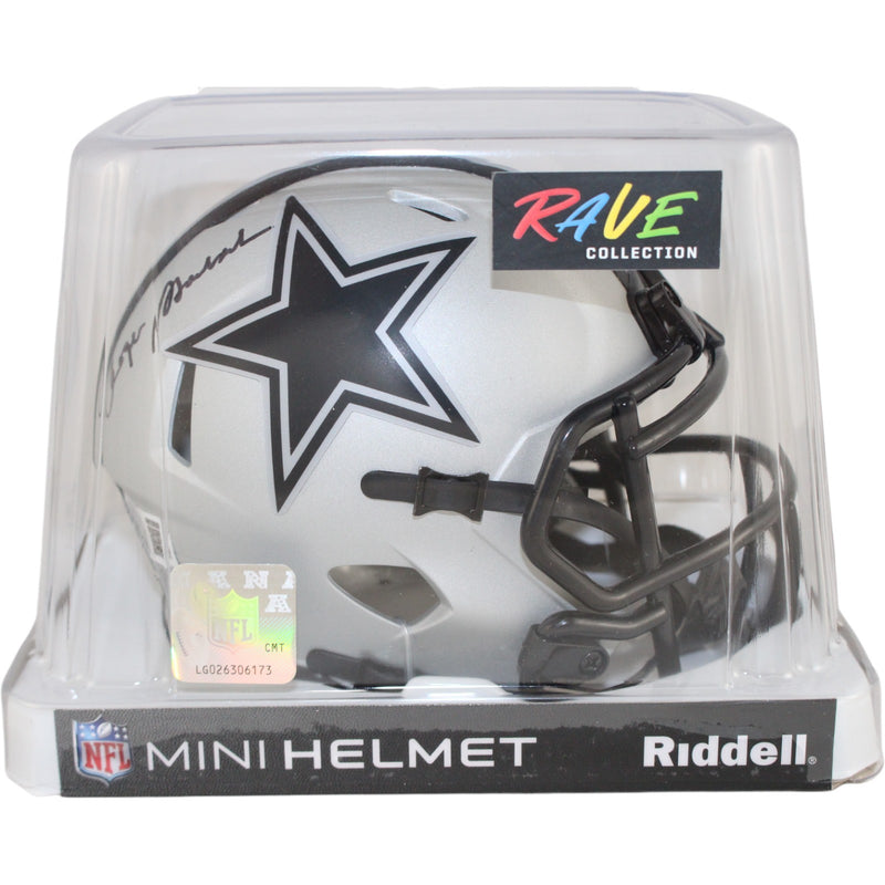 Roger Staubach Autographed Dallas Cowboys Rave Mini Helmet (BAS Witnessed)