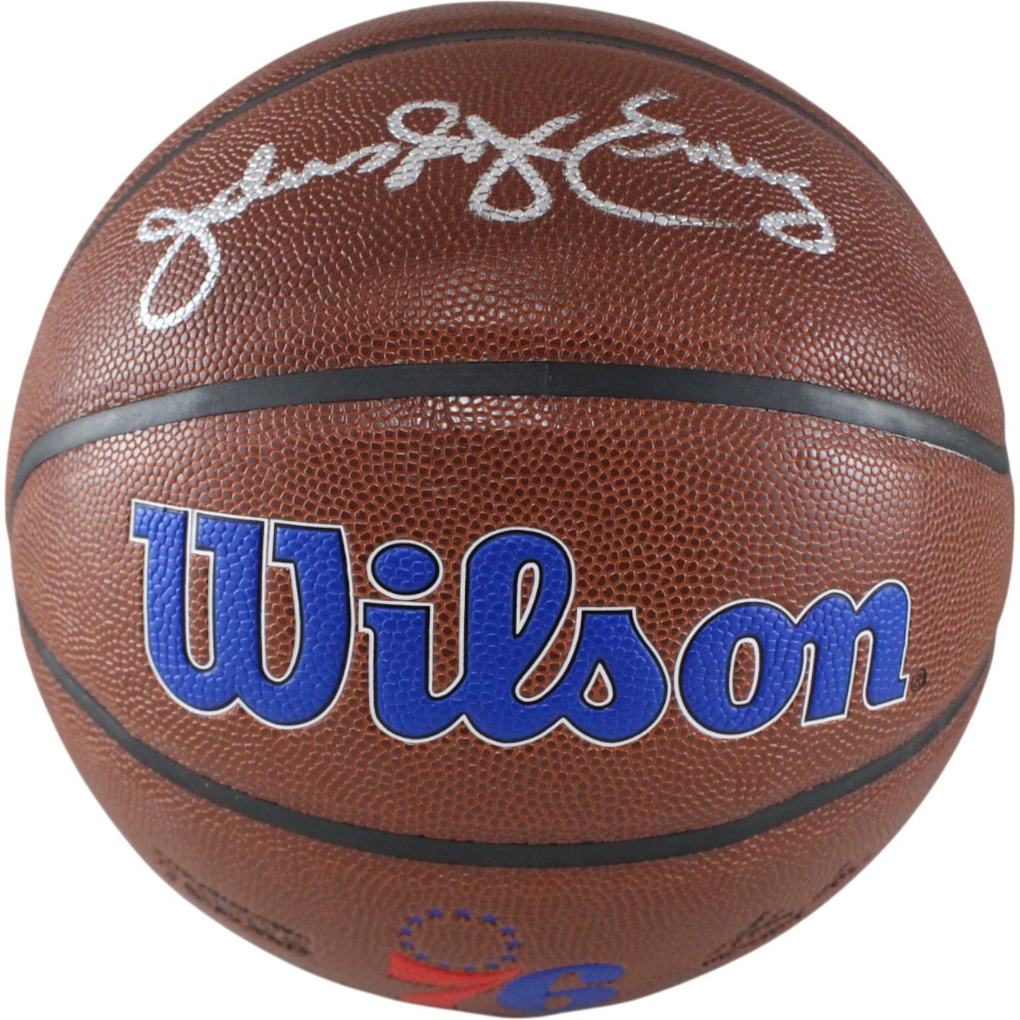 Julius Erving Philadelphia 76ers Autographed Logo Basketball (Beckett)