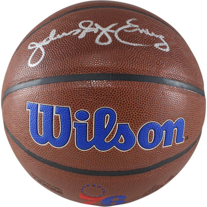 Julius Erving Philadelphia 76ers Autographed Logo Basketball (Beckett)