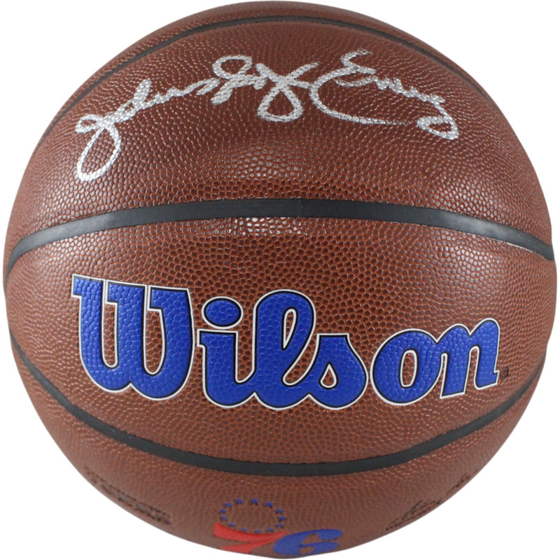 Julius Erving Philadelphia 76ers Autographed Logo Basketball (Beckett)