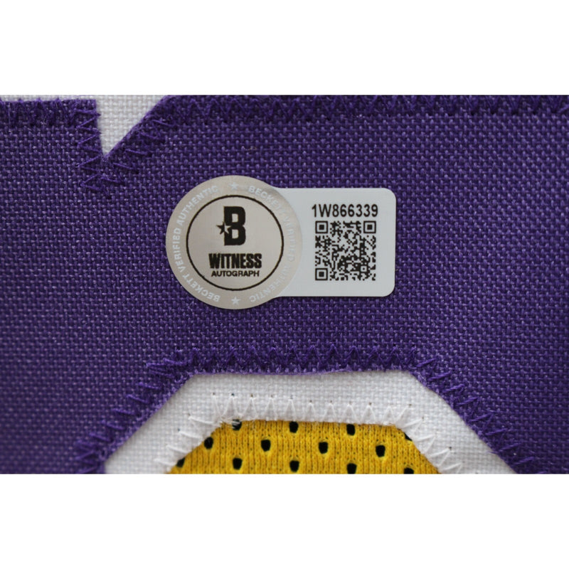 Magic Johnson Autographed Yellow Pro Style Basketball Jersey