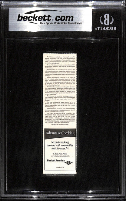 Deion Sanders Signed Washington Redskins Slabbed Ticket Stub Beckett 7