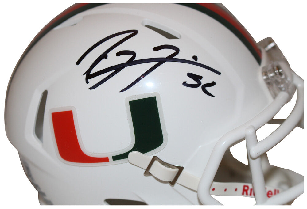 Ray Lewis Signed Miami Hurricanes Riddell Speed Mini Helmet