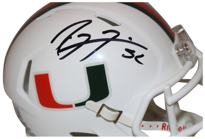 Ray Lewis Signed Miami Hurricanes Riddell Speed Mini Helmet