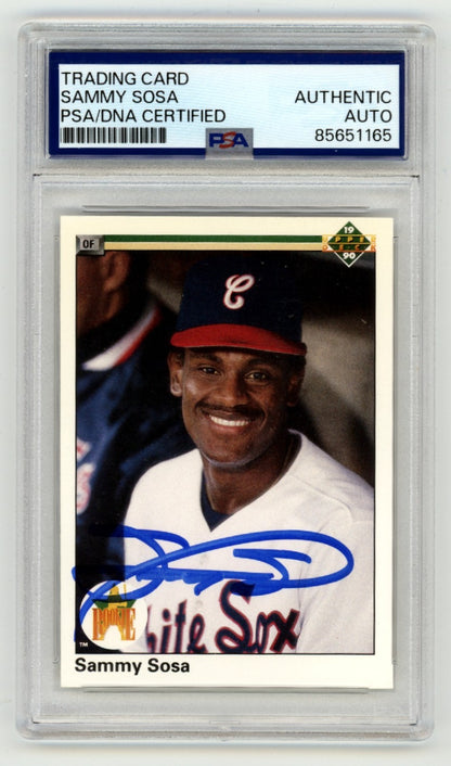 Sammy Sosa Signed 1990 Upper Deck #17 Rookie Card PSA Authentic