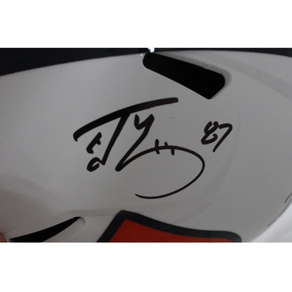 Ed McCaffrey & Rod Smith Signed Denver Broncos Full Size Alternate Helmet