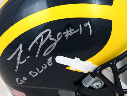 Kwity Paye Signed Michigan Wolverines Mini Helmet - "Go Blue"